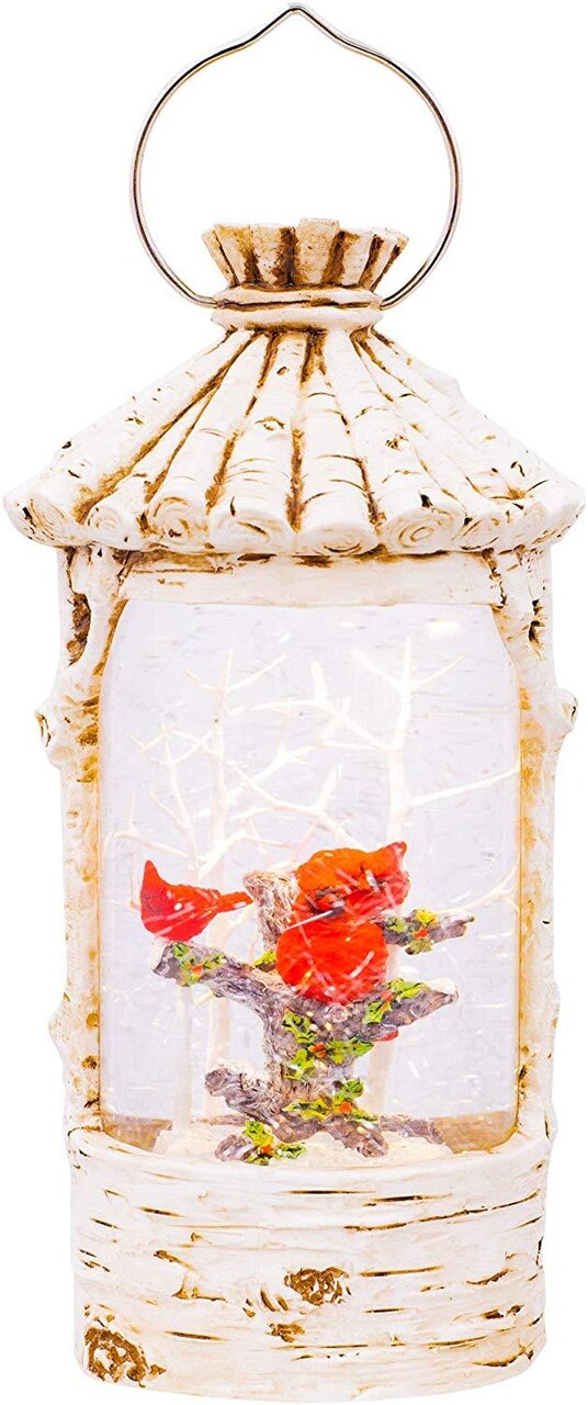 Roman 10.5" Birch Bird House Lit Swirl with Cardinal 132278 Free Shipping 48 States